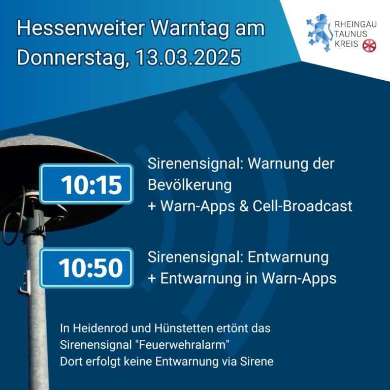 Hessenweiter Warntag am 13.03.2025 um 10:15 Uhr